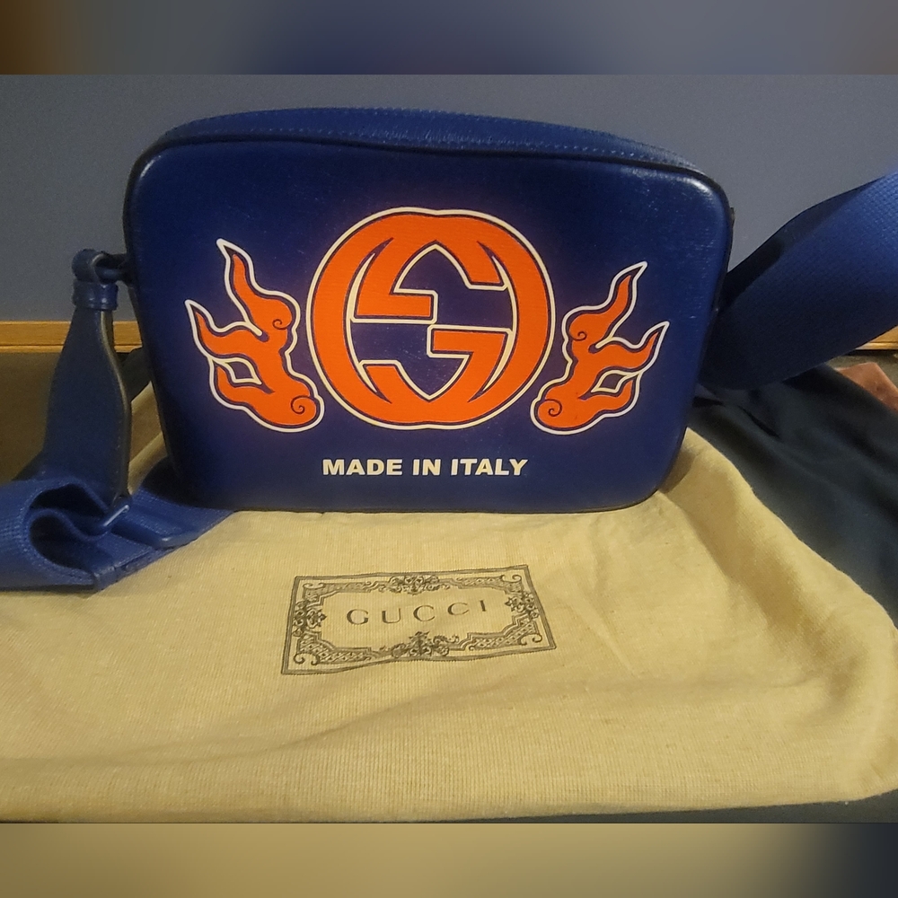 Men's Gucci Blue and Orange Men's Bag - Picture 2 of 16